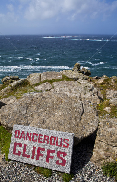 Veszélyes sziklák befejezés Cornwall Anglia világítótorony Stock fotó © chrisdorney