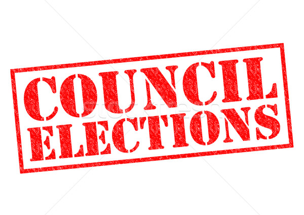協議会 選挙 赤 白 ボタン ストックフォト © chrisdorney