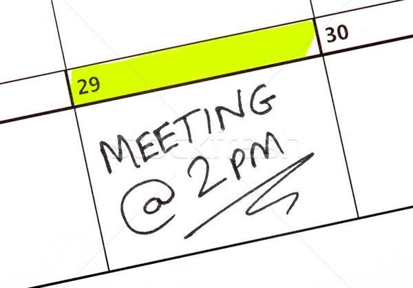 Meeting Date Written on a Calendar Stock photo © chrisdorney
