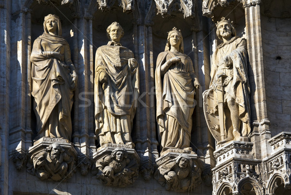 Sculptures on Brussels City Hall in Grand Place Stock photo © chrisdorney