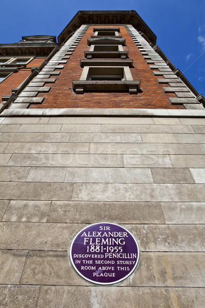 Sir Alexander Fleming Plaque at St. Mary's Hospital in London Stock photo © chrisdorney