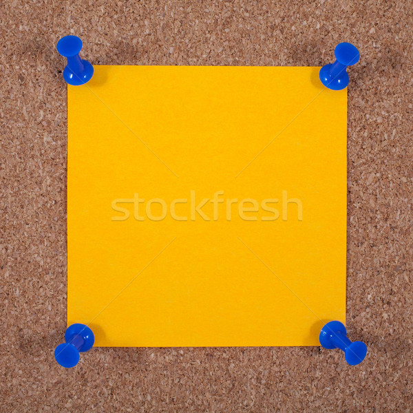 Blank Orange Note Paper Pinned to a Noticeboard Stock photo © chrisdorney