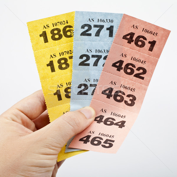 Tombola bilete mână trei benzi Imagine de stoc © chrisdorney
