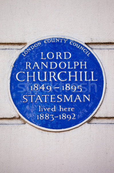 Lord Randolph Churchill Blue Plaque in London Stock photo © chrisdorney