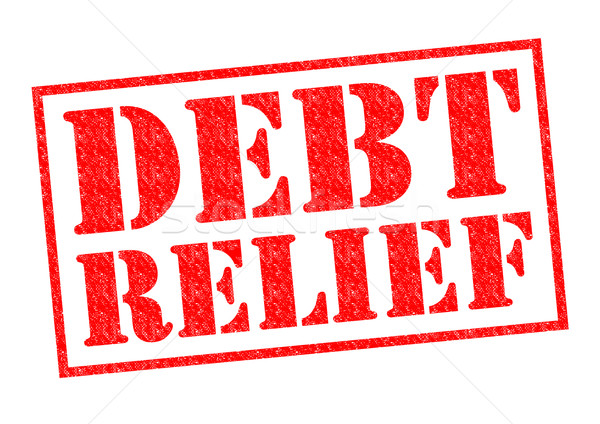 Adósság megkönnyebbülés piros pecsét fehér üzlet Stock fotó © chrisdorney