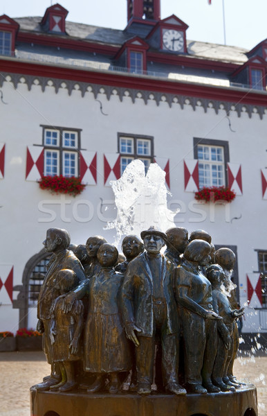 Ratsbrunnen Fountain in front of the Town Hall in Linz am Rhein Stock photo © chrisdorney