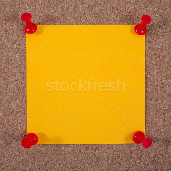 Blank Orange Note Paper Pinned to a Noticeboard Stock photo © chrisdorney