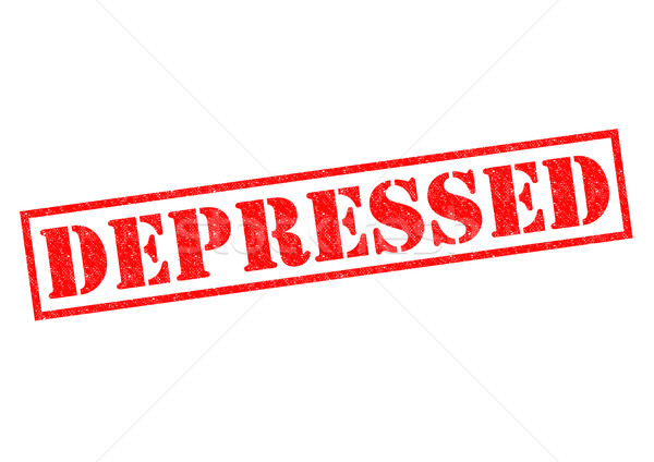 A rubber stamp with a depression