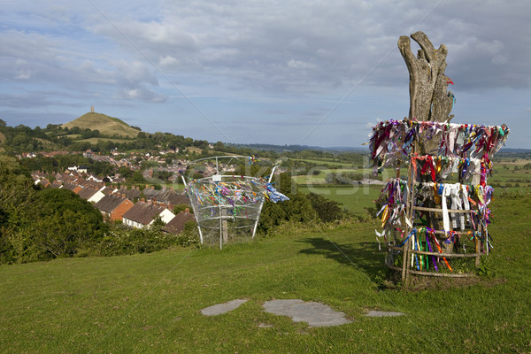 Glastonbury Tor and the Holy Glastonbury Thorn Stock photo © chrisdorney
