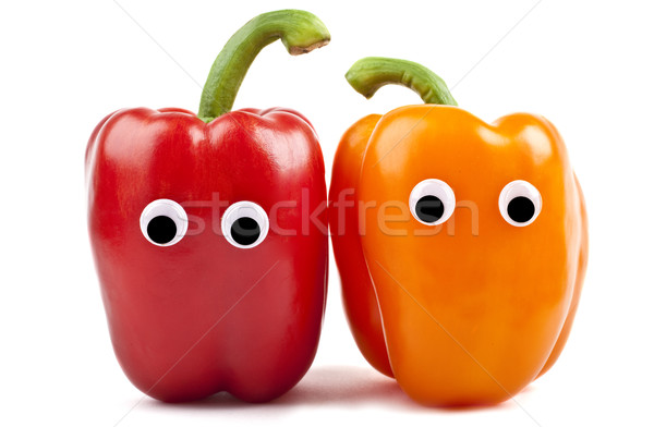 Biber beyaz gıda turuncu yüzler Stok fotoğraf © chrisdorney