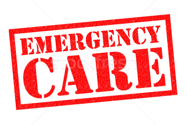 Vészhelyzet törődés piros pecsét fehér orvosi Stock fotó © chrisdorney