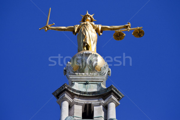 Foto stock: Senhora · justiça · estátua · velho · Londres · magnífico