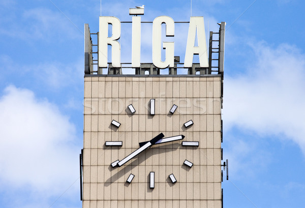 Centraal klok Riga Letland architectuur toren Stockfoto © chrisdorney