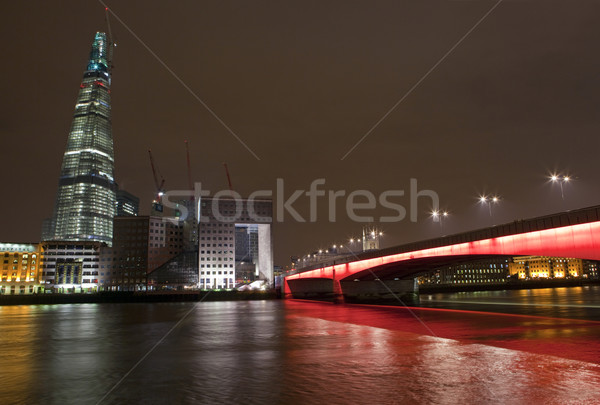 Shard and London Bridge at Night Stock photo © chrisdorney