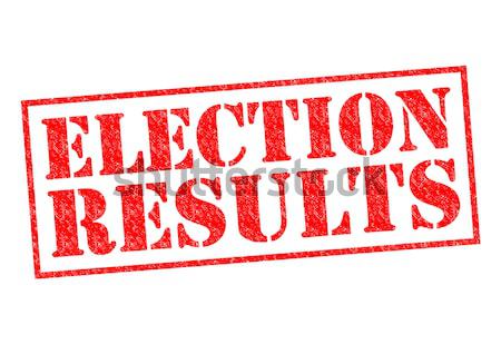 Választás eredmények piros pecsét fehér felirat Stock fotó © chrisdorney
