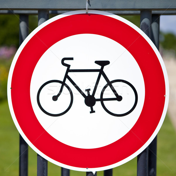 нет Велоспорт знак дороги движения безопасности Сток-фото © chrisdorney