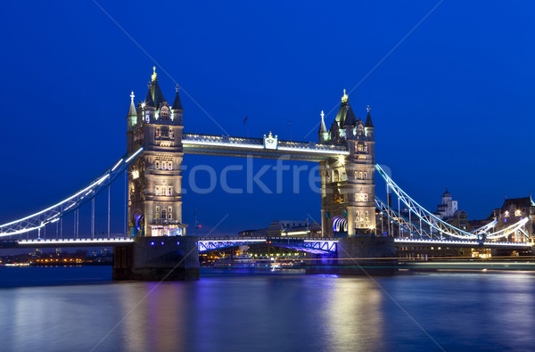 Тауэрский мост Лондон красивой мнение ночь моста Сток-фото © chrisdorney