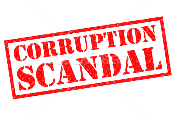 Coruptie scandal roşu alb buton Imagine de stoc © chrisdorney