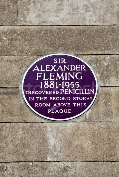 Sir Alexander Fleming Plaque at St. Mary's Hospital in London Stock photo © chrisdorney
