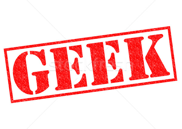 Stok fotoğraf: Geek · kırmızı · beyaz · bilgisayar · teknoloji