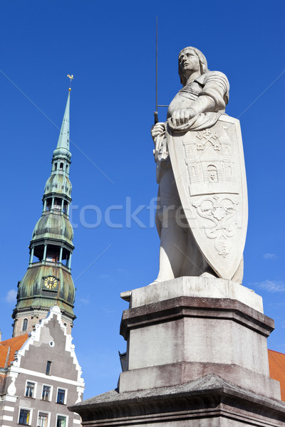 Posąg kościoła Ryga święty Łotwa architektury Zdjęcia stock © chrisdorney