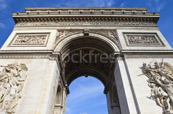 Arc de Triomphe Paris beeindruckend Frankreich Reise blauer Himmel Stock foto © chrisdorney