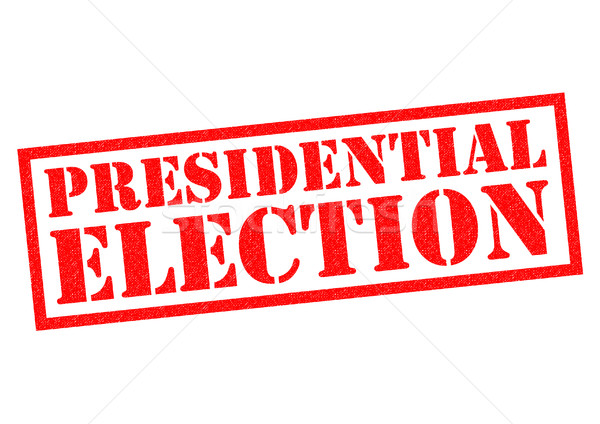 Presidencial elecciones rojo blanco etiqueta Foto stock © chrisdorney