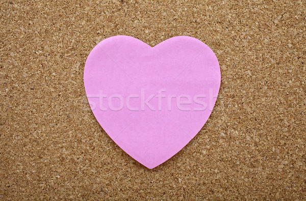 A Heart Sticky Label on a Notice Board Stock photo © chrisdorney