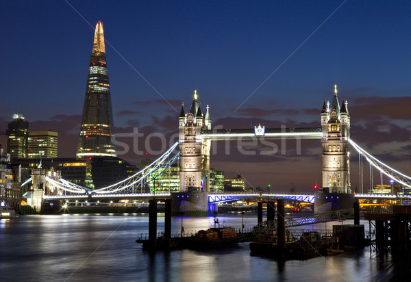 View of Tower Bridge and the Shard in London Stock photo © chrisdorney