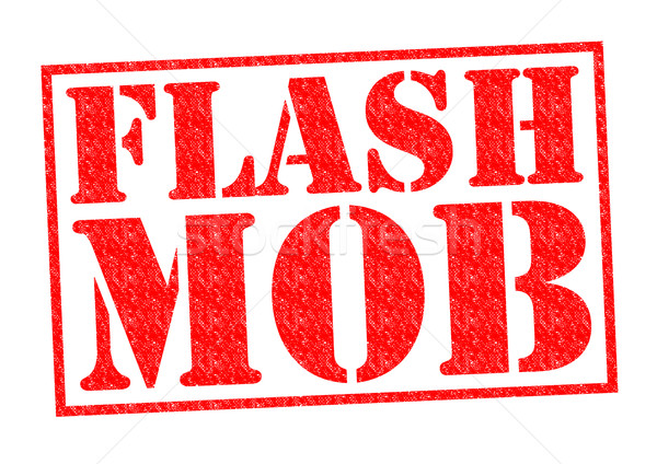 Flash mob rouge blanche internet Photo stock © chrisdorney