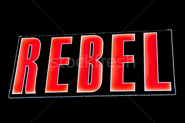 Rebellen Lichter Wort beleuchtet schönen neon Stock foto © chrisdorney