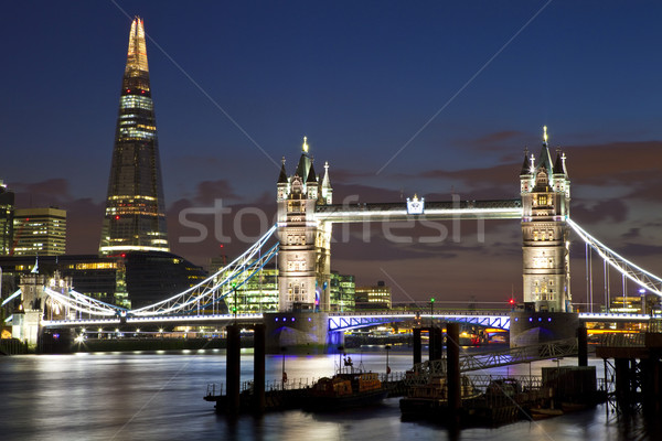 View of Tower Bridge and the Shard in London Stock photo © chrisdorney