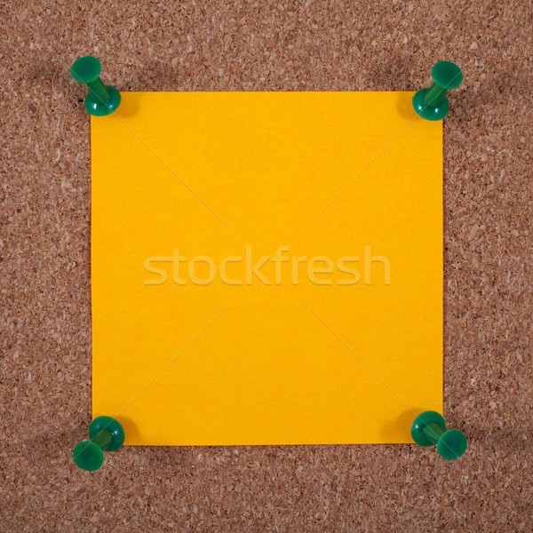 Blank Orange Note Paper Pinned to a Noticeboard Stock photo © chrisdorney
