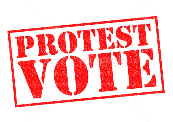 Protesto oy kırmızı beyaz etiket Stok fotoğraf © chrisdorney