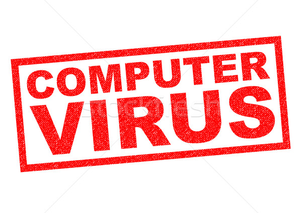 Számítógépes vírus piros pecsét fehér internet technológia Stock fotó © chrisdorney