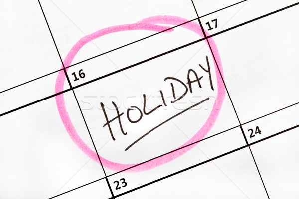 Stock photo: Holiday Date Marked on a Calendar.