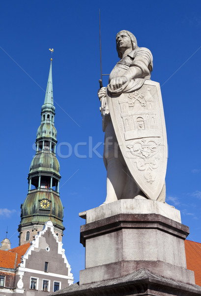 Heykel kilise Riga aziz Letonya mimari Stok fotoğraf © chrisdorney