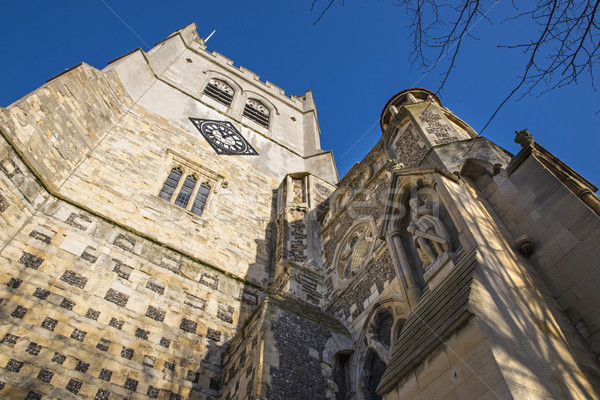 Waltham Abbey Church and King Harold Statue Stock photo © chrisdorney