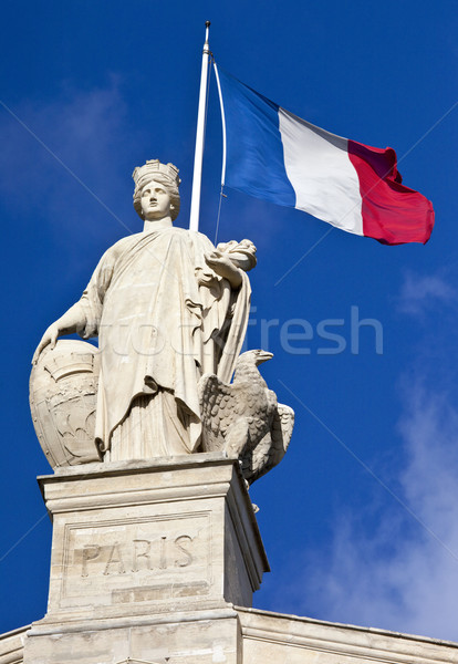 Statue and French Flag in Paris Stock photo © chrisdorney