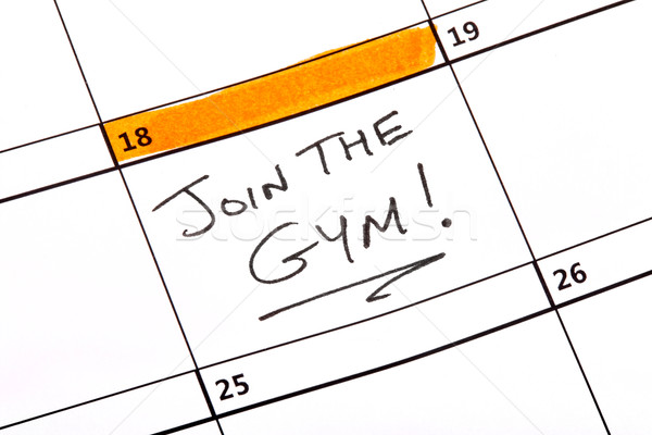 Gimnasio fecha escrito calendario deporte salud Foto stock © chrisdorney