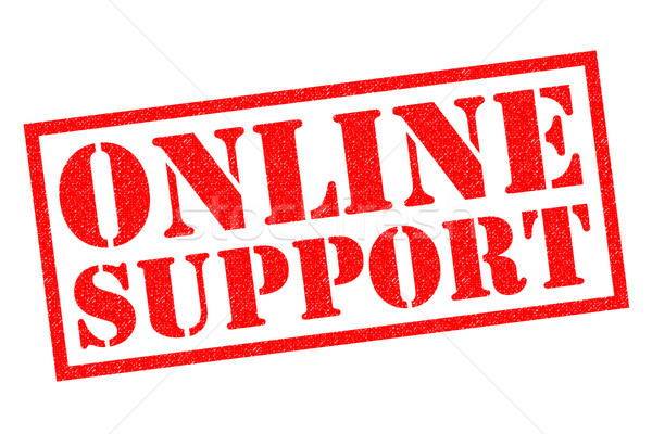 Online támogatás piros pecsét fehér technológia Stock fotó © chrisdorney