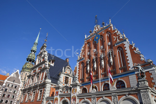 House of the Blackheads and St. Peter's Church in Riga Stock photo © chrisdorney