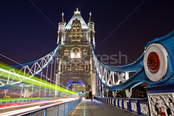 Tower Bridge notte view Londra luce percorso Foto d'archivio © chrisdorney