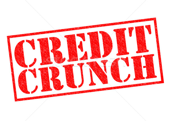 Credit crunch roşu alb bani etichetă Imagine de stoc © chrisdorney