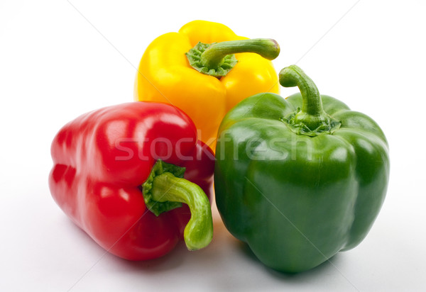 Vermelho verde amarelo pimentas saúde legumes Foto stock © chrisdorney