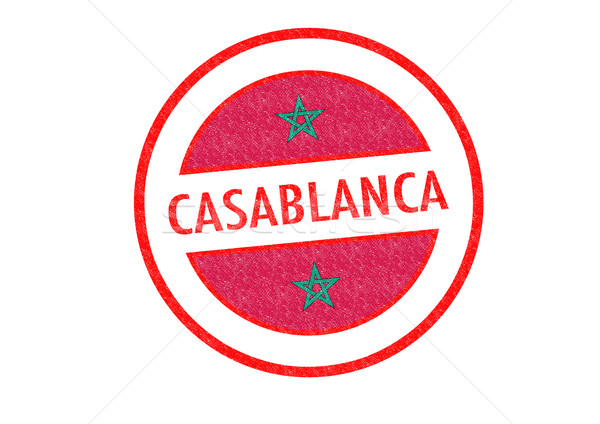 Casablanca Marokkó pecsét fehér zászló vakáció Stock fotó © chrisdorney