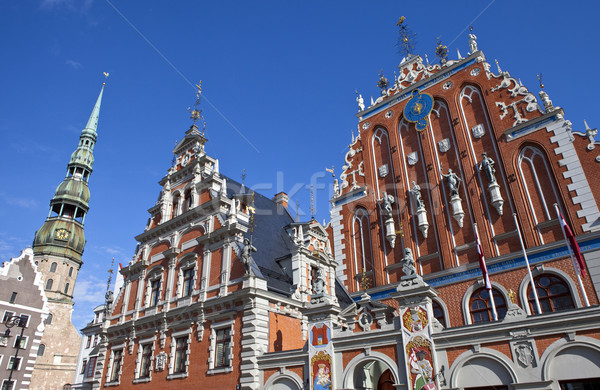 House of the Blackheads and St. Peter's Church in Riga Stock photo © chrisdorney