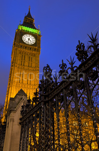 Stock fotó: Big · Ben · éjszaka · felfelé · néz · fenséges · torony · London