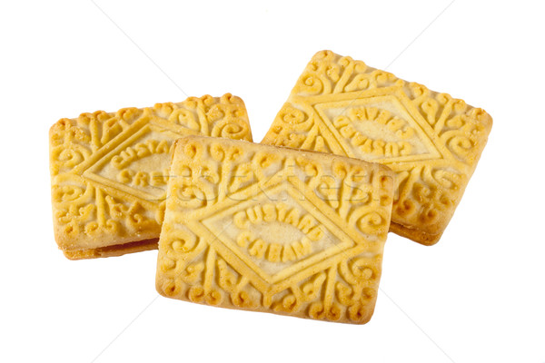 Stockfoto: Vla · room · biscuits · witte · thee · zoete