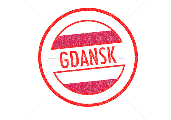 Gdansk pecsét fehér zászló vakáció gomb Stock fotó © chrisdorney